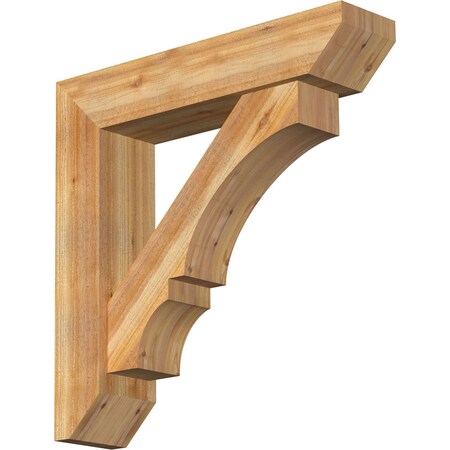 Ekena Millwork Balboa Slat Rough Sawn Bracket w/ Offset Brace, Western Red Cedar, 8"W x 36"D x 36"H BKT0806X36X36BOA06RWR